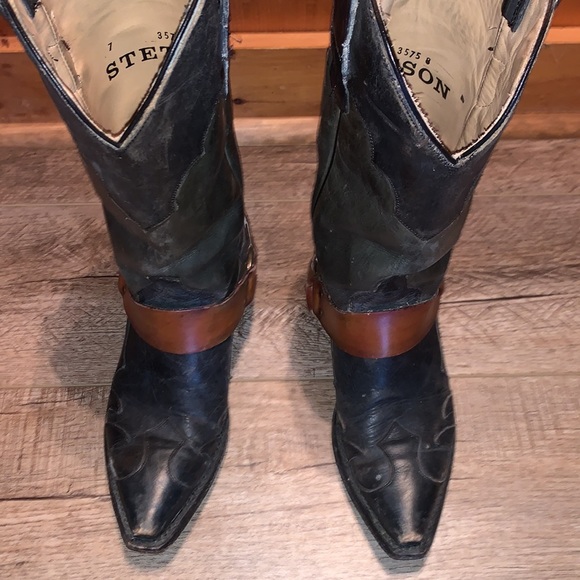 Stetson Leather Harness Boots - Picture 4 of 10